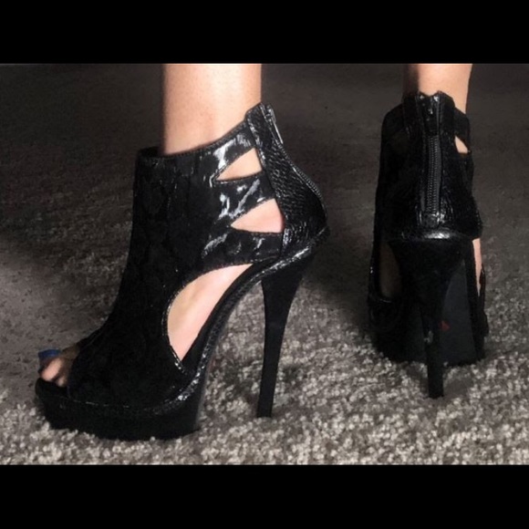 Black sexy peep toe heel - Picture 2 of 2